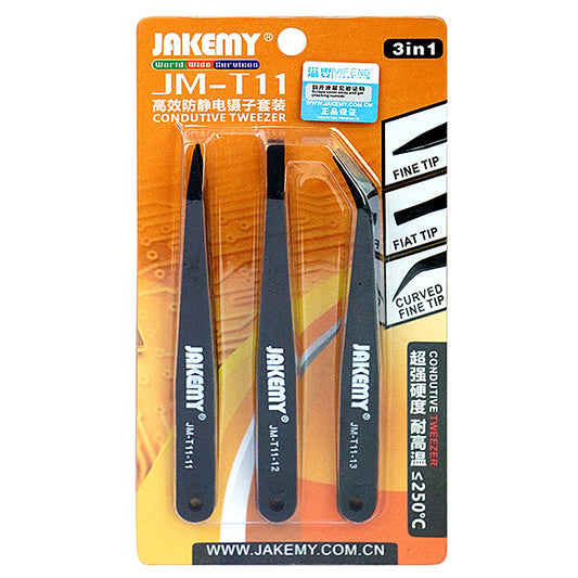 Jakemy JM-T11 Antistatic Tweezers, 3in1