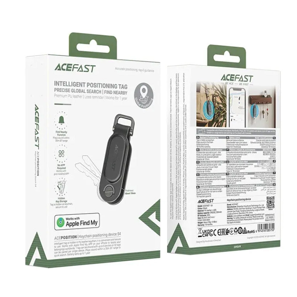Acefast SmartTag obesek SS za serijo iOS, črn