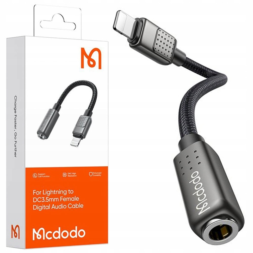 Audio adapter Lightning - 3,5 mm McDodo CA-5010, črn
