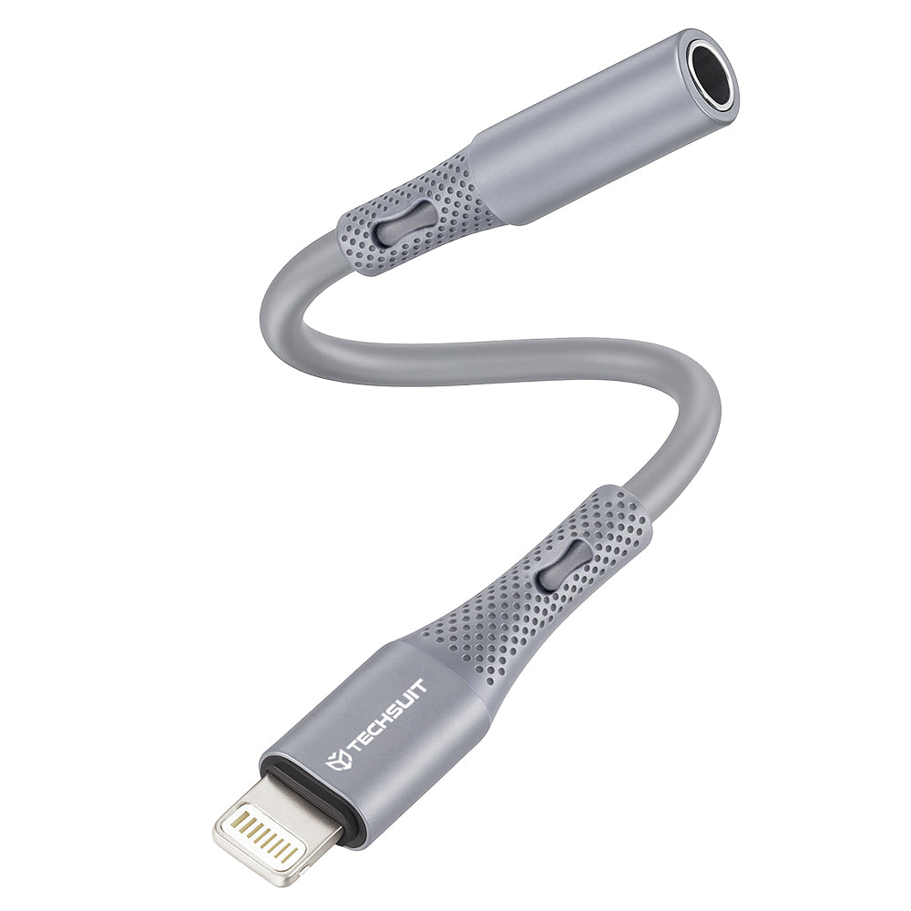 Audio adapter Lightning - 3.5mm Techsuit AC2 SoundFlex, Siv