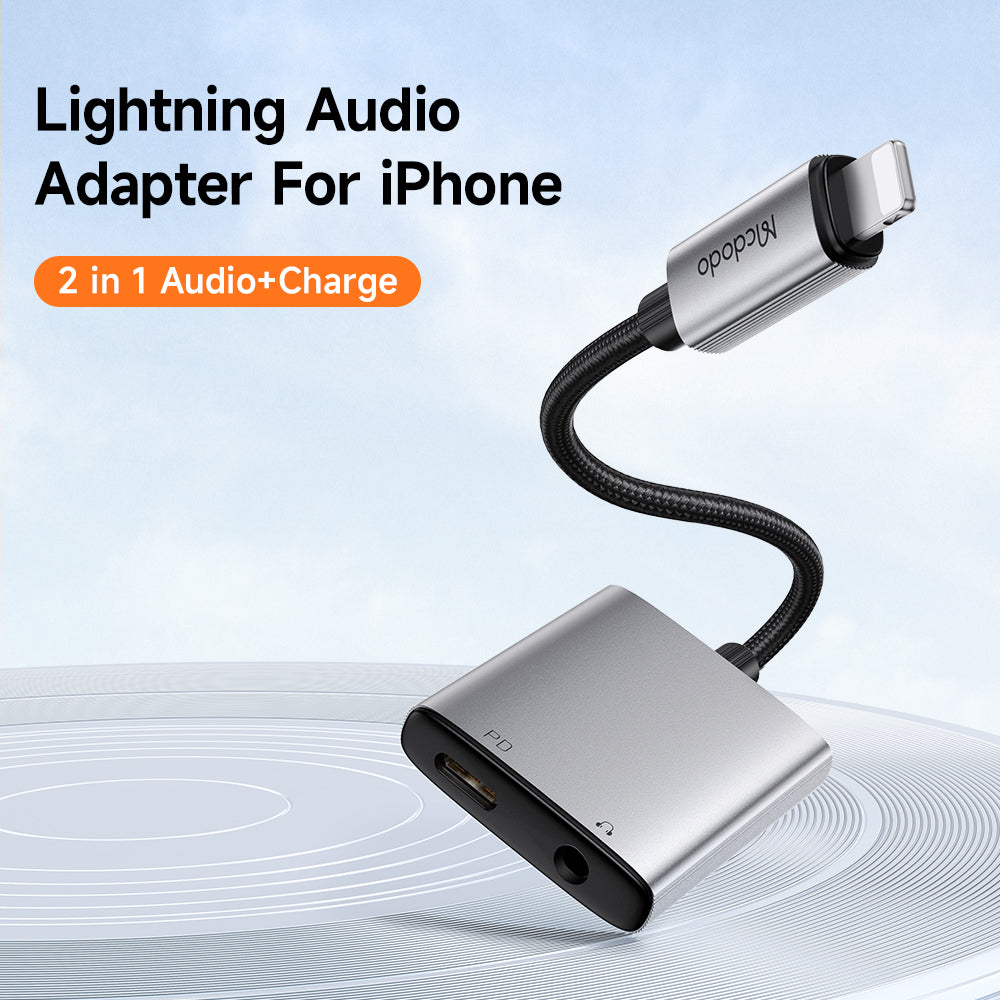 Audio adapter Lightning - Lightning / 3.5mm McDodo CA-5540 Wales, Siv