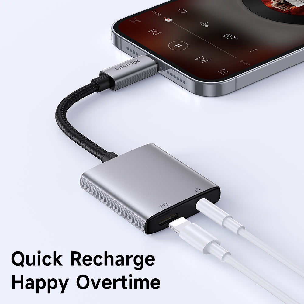 Audio adapter Lightning - Lightning / 3.5mm McDodo CA-5540 Wales, Siv