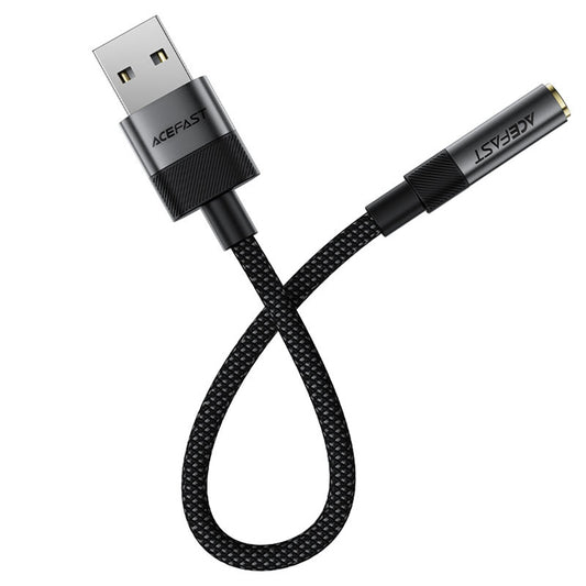 Acefast J13 Audio Adapter, USB-A - 3.5mm, Black
