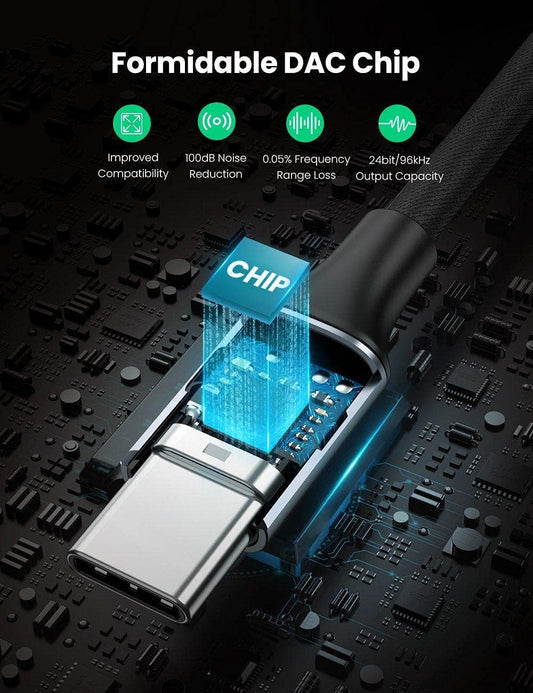Zvočni adapter USB-C USB-C - 3,5 mm UGREEN AV161, 0,15 m, siva