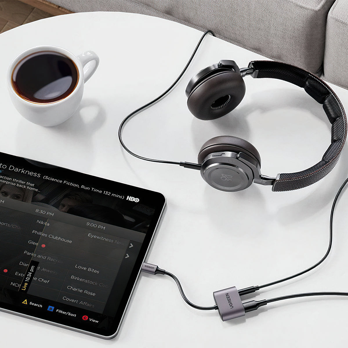 Audio adapter USB-C - 3.5mm / USB-C UGREEN CM231, Siv