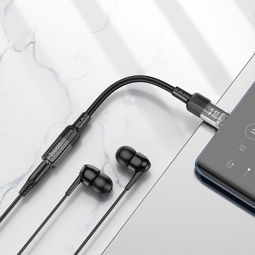 Audio adapter USB-C - 3.5mm HOCO LS37, Črn