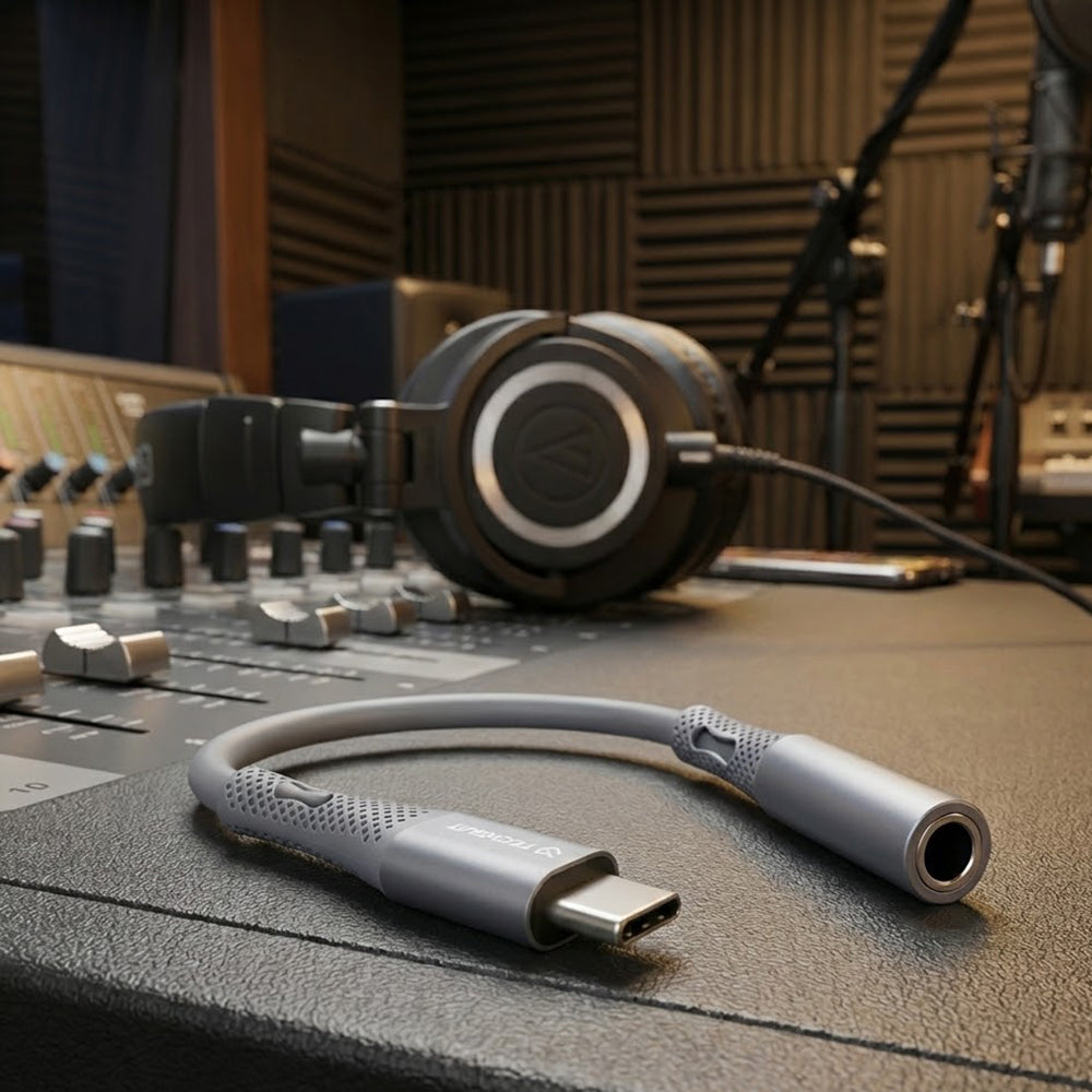 Avdio adapter USB-C - 3.5mm Techsuit AC1 SoundFlex, Siv