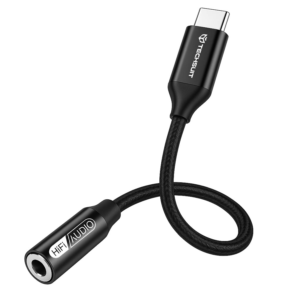 Avdio adapter USB-C - 3.5mm Techsuit AC13 FuseXound, Črn