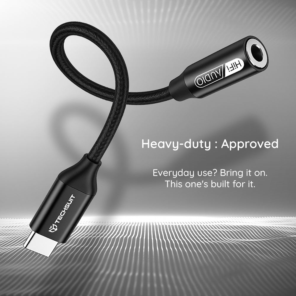 Avdio adapter USB-C - 3.5mm Techsuit AC13 FuseXound, Črn