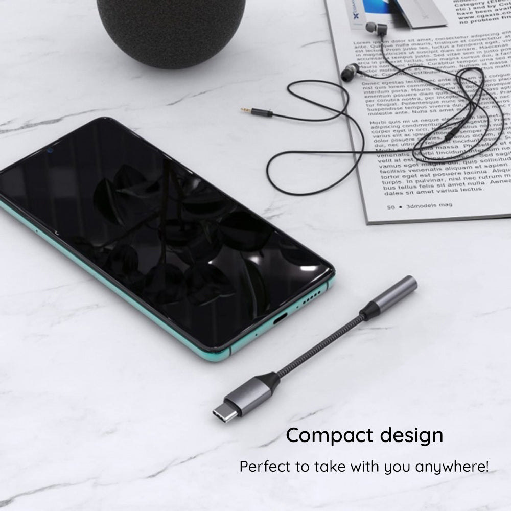 Avdio adapter USB-C - 3.5mm Techsuit AC8 MusicDox, Siv