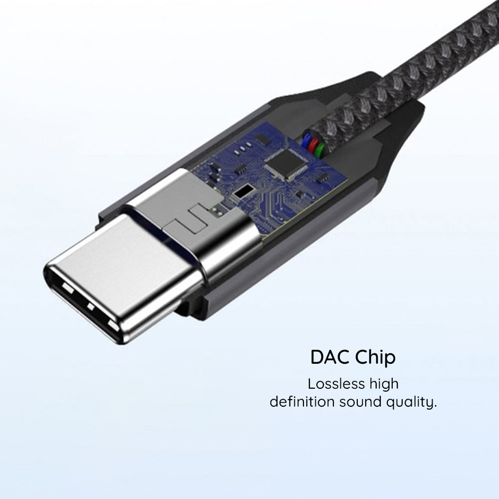 Avdio adapter USB-C - 3.5mm Techsuit AC8 MusicDox, Siv