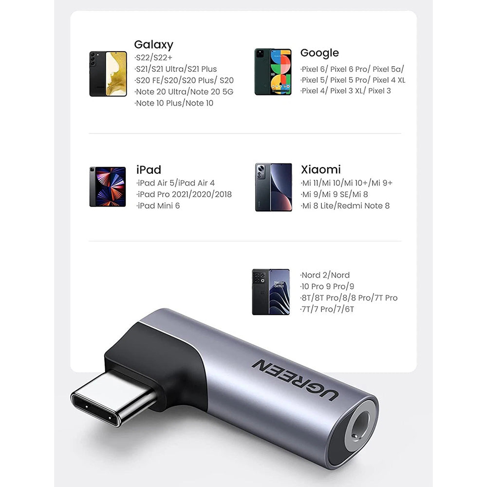 Audio adapter USB-C - 3.5mm UGREEN CM460 (20194) Kotni, Siv