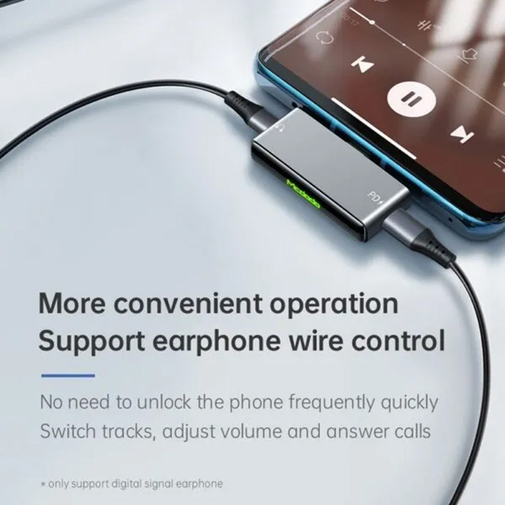 Avdio adapter USB-C - USB-C / USB-C McDodo CA-7670, črn