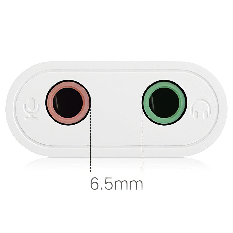 USB zvočna kartica UGREEN US205, 2 x Jack 3.5mm, Bela