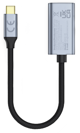 Avdio in video adapter USB-C - HDMI MaXlife MXHC-01, Siv