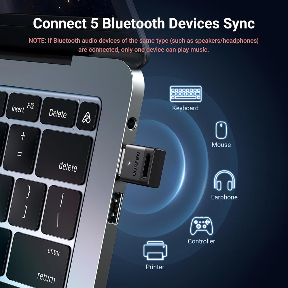 Bluetooth USB adapter UGREEN CM591 (35995), Črn