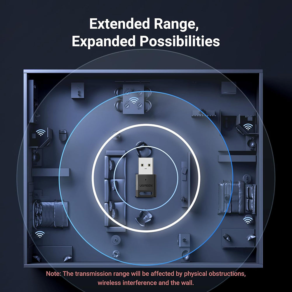 Bluetooth USB adapter UGREEN CM591 (35995), Črn