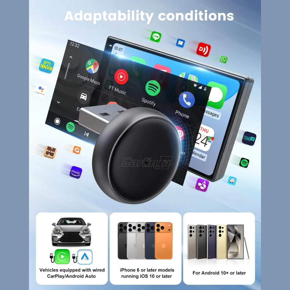 Adaptor Carplay / Android Auto Wireless Carlinkit Mini Ultra3 za Apple iPhone / Android serije