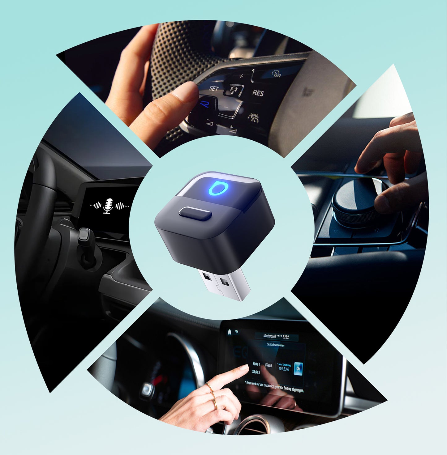 Brezžični adapter Carplay / Android Auto Ottocast Mini Pico Style A za Apple iPhone / Android serijo CA525-T