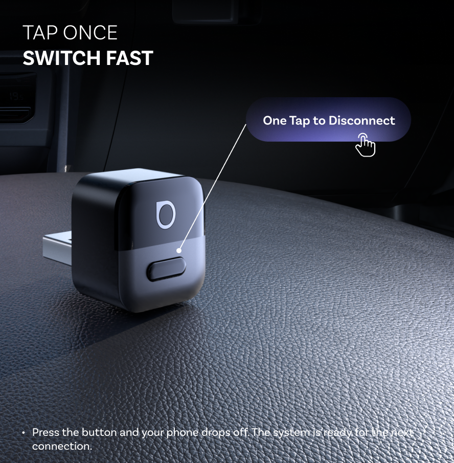 Brezžični adapter Carplay / Android Auto Ottocast Mini Pico Style A za Apple iPhone / Android serijo CA525-T