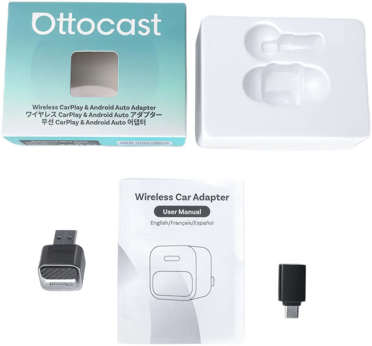 Brezžični adapter Carplay / Android Auto Ottocast Mini Pico Style B za Apple iPhone / Android serijo CA525-T3