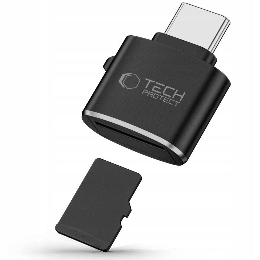 Bralnik kartic USB-C Tech-Protect Ultraboost, microSD, črn