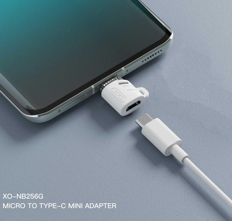 Adapter za podatke in polnjenje microUSB - USB-C XO Design NB256G, Bel