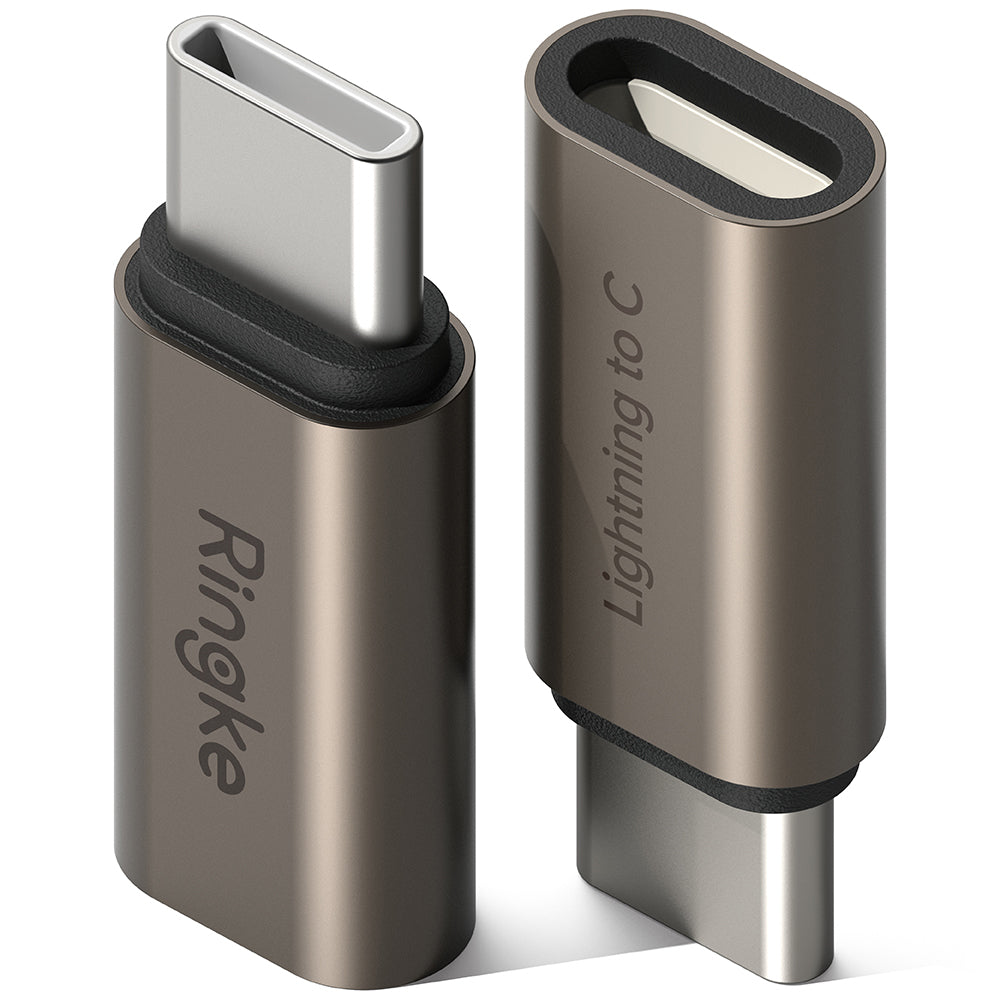 Adapter za podatke in polnjenje Lightning - USB-C Ringke, rjava, komplet 2 kosa