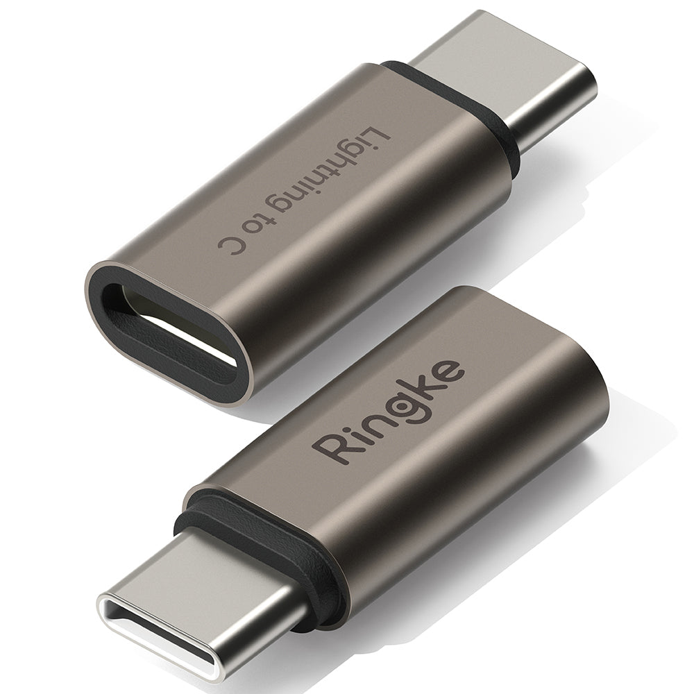 Adapter za podatke in polnjenje Lightning - USB-C Ringke, rjava, komplet 2 kosa