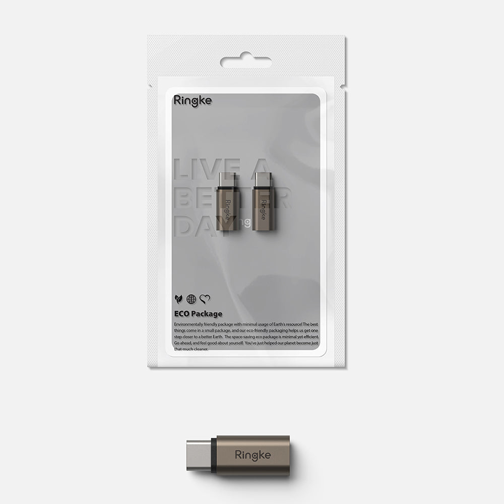 Adapter za podatke in polnjenje Lightning - USB-C Ringke, rjava, komplet 2 kosa