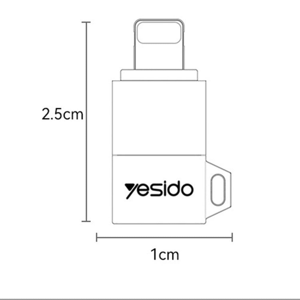 Adapter za podatke in polnjenje microUSB - Lightning Yesido GS30, Siv