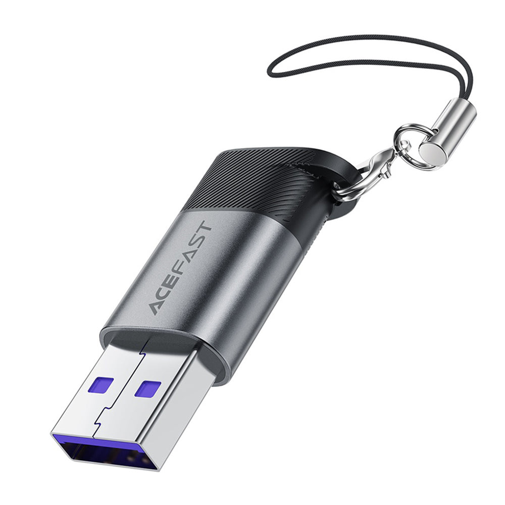 Adapter za podatke in polnjenje USB-C - USB-A Acefast J8, siv