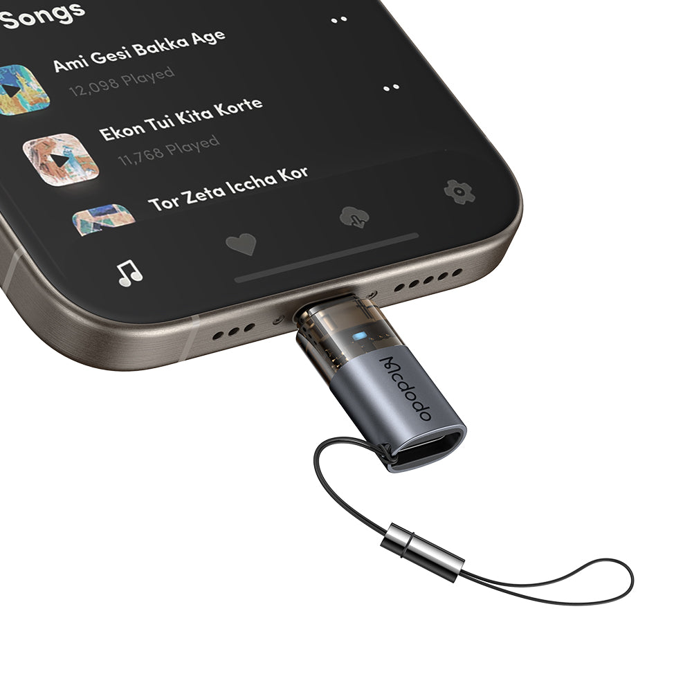 Adapter za podatke in polnjenje USB-C - Lightning McDodo OT-7630, črn