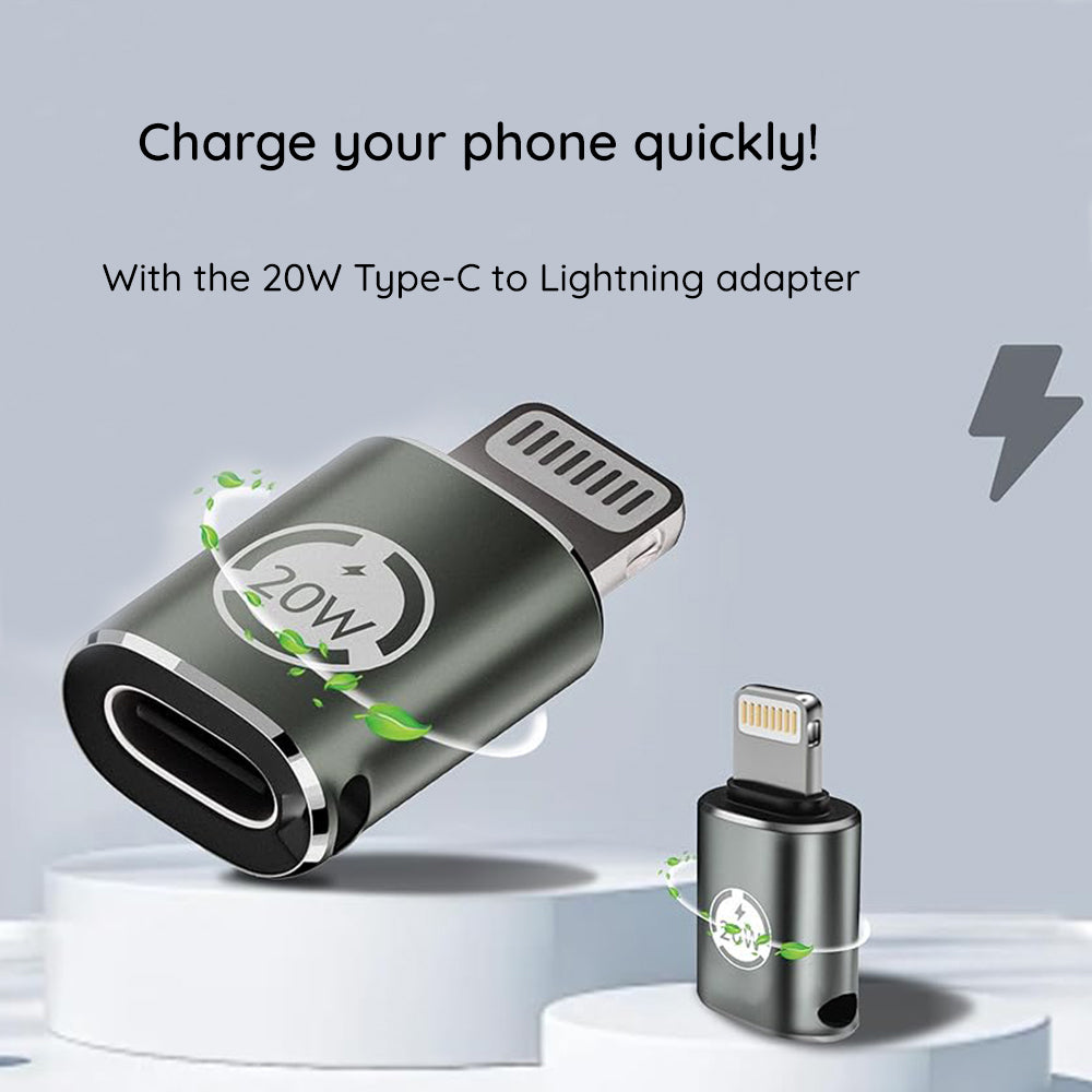 Adapter za podatke in polnjenje USB-C - Lightning Techsuit A11 TitanCoreX, Siv
