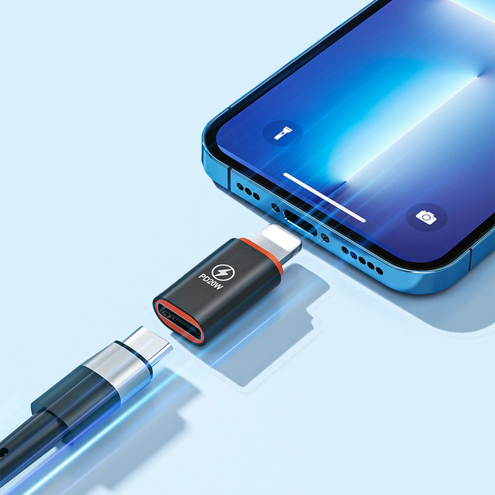 Adapter za podatke in polnjenje USB-C - Lightning Techsuit A3 HyperPort, črno oranžen