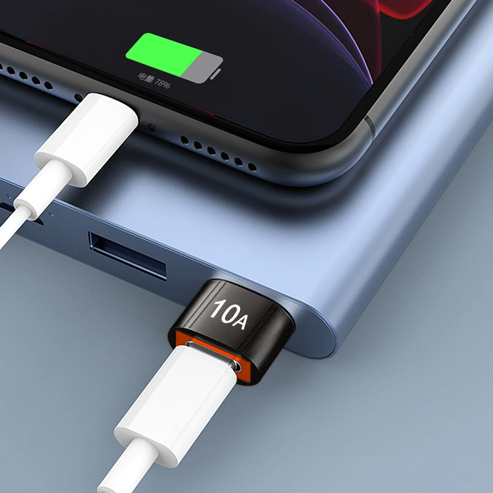 Adapter za podatke in polnjenje USB-C - USB-A Techsuit A7 HyperPort, črno oranžen