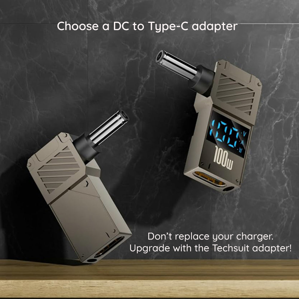 Adapter za polnjenje Techsuit LaptopPlugX A22, DC - USB-C, Siv
