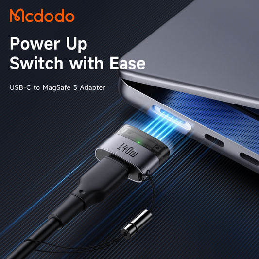 USB-C polnilni adapter - MagSafe 3 McDodo OT-8850, črn
