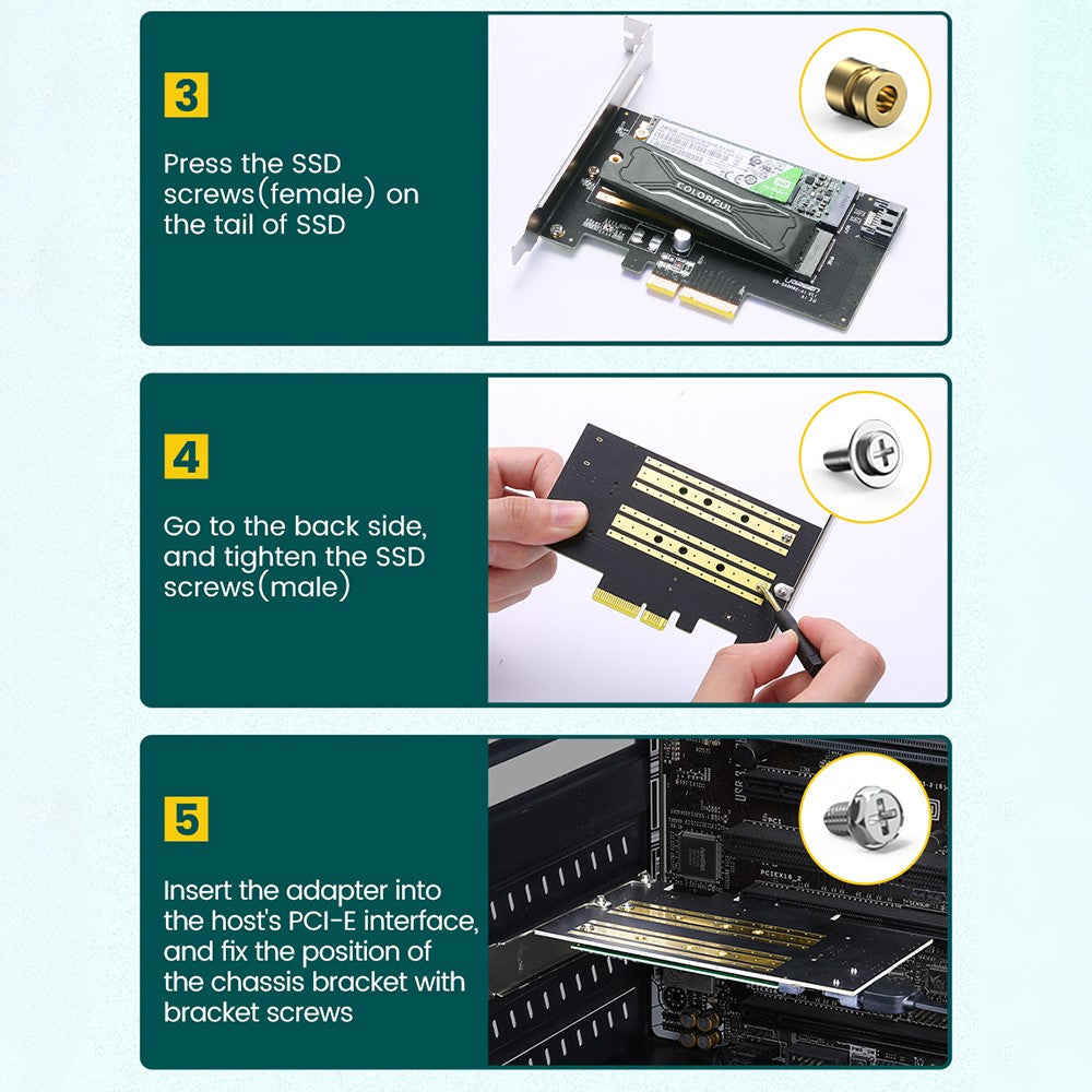 Adapter Vmesnik SSD UGREEN CM302 (70504), NVMe M.2 / SATA - PCIe 3.0 X4