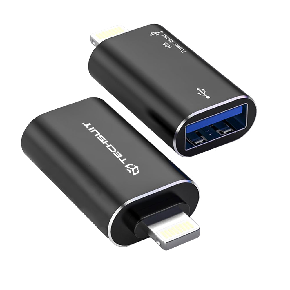 OTG adapter Lightning - USB-A Techsuit A18 AluVoltX, črn
