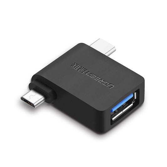 OTG microUSB / USB-C - USB-A UGREEN U30453, črna