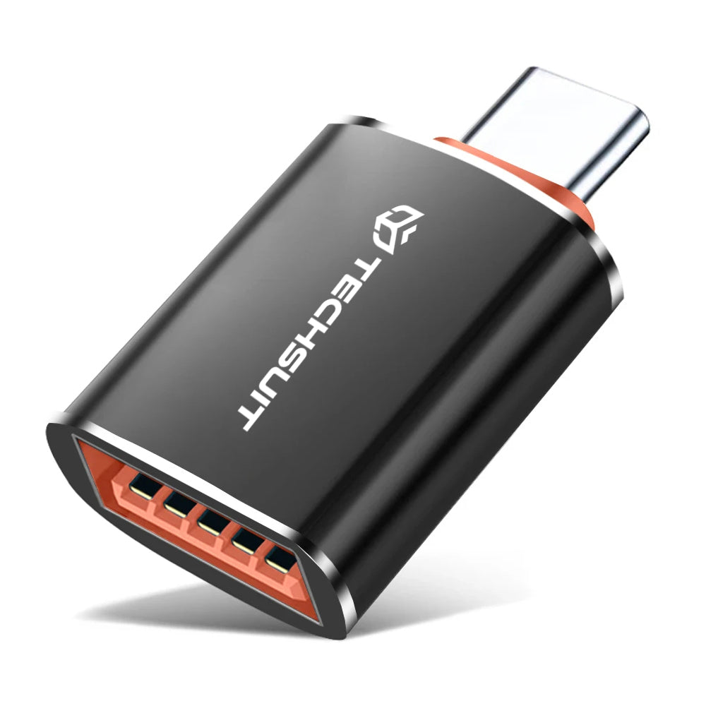 OTG adapter USB-C - USB-A Techsuit A2 HyperPort, Črno Oranžen