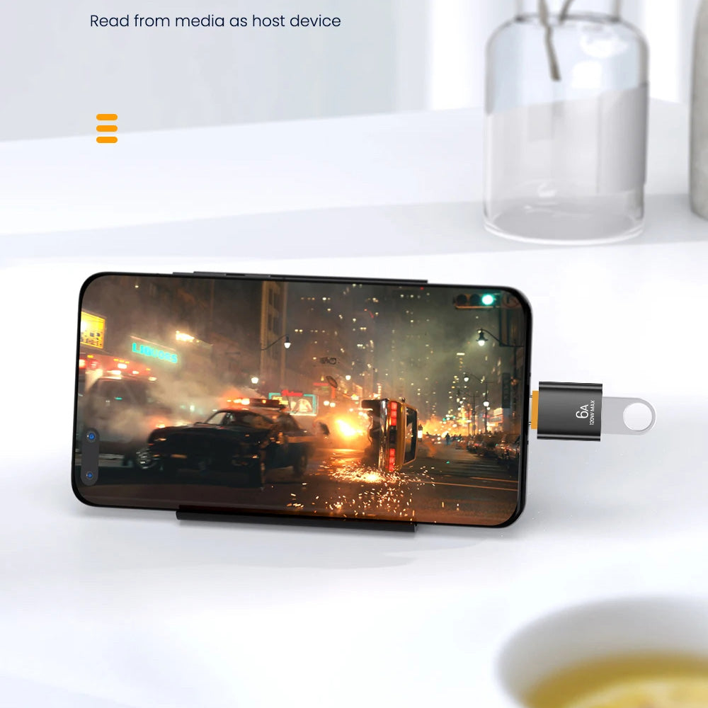 OTG adapter USB-C - USB-A Techsuit A2 HyperPort, Črno Oranžen