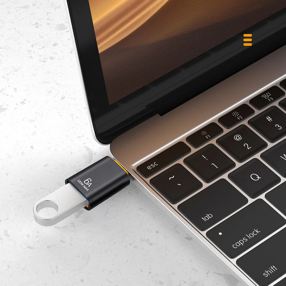 OTG adapter USB-C - USB-A Techsuit A2 HyperPort, Črno Oranžen