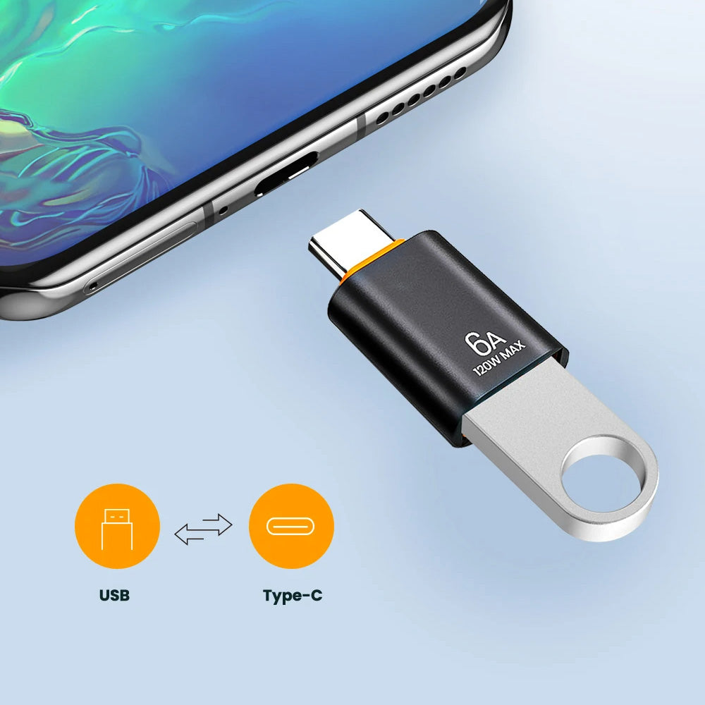 OTG adapter USB-C - USB-A Techsuit A2 HyperPort, Črno Oranžen