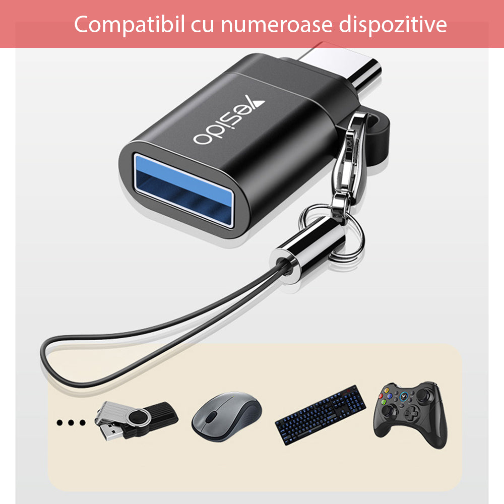 OTG adapter USB-C - USB-A Yesido GS06, črn