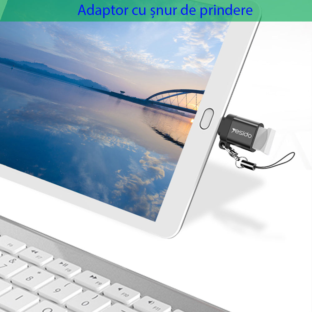 OTG adapter USB-C - USB-A Yesido GS06, črn