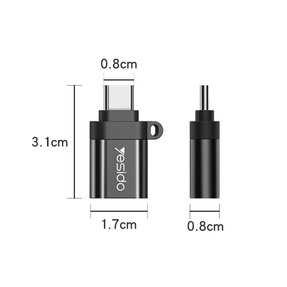 OTG adapter USB-C - USB-A Yesido GS06, črn
