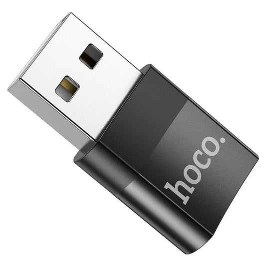 Podatkovni in polnilni adapter USB-C - USB-A HOCO UA17, črn