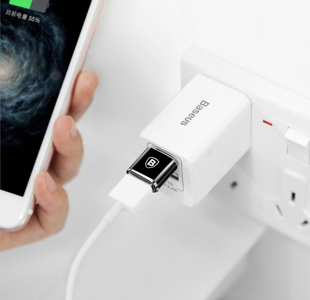 OTG adapter USB-C - USB-A Baseus, Črn CATOTG-01